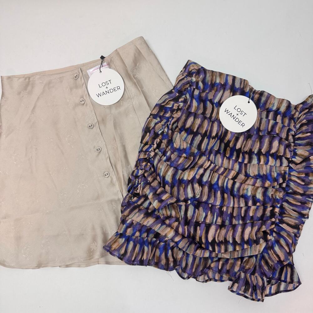 NWT BUNDLE Lost & Wander Mini Skirt size XS Coquette Festival Flirty Vacation